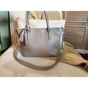 Tory Burch Thea Small Convertible Tote - French Gray - Leather